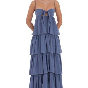 Lucy in the Sky Blue Spaghetti Strap Maxi Dress